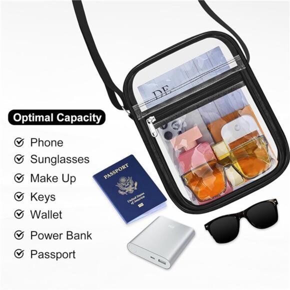 Clear Stadium-Approved Purse Transparent Crossbody Bag for Events or Concerts - Picture 4 of 7